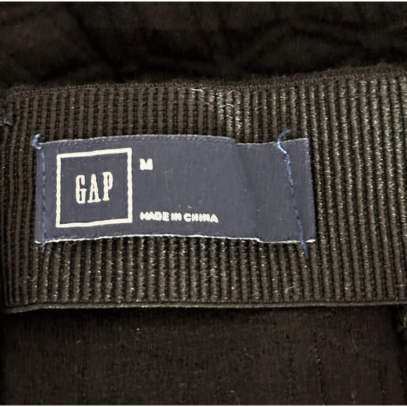 Gap Black Quilt Texture Cotton Blend Stretch A Line Skater Mini Skirt Medium - Picture 4 of 5